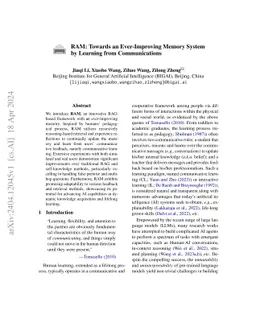 RAM: Towards an Ever-Improving Memory System by Learning from
  Communications