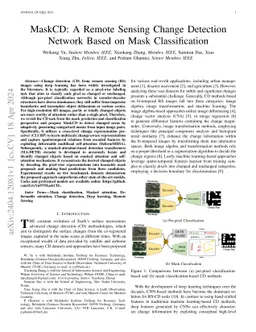 MaskCD: A Remote Sensing Change Detection Network Based on Mask
  Classification
