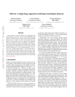 S3R-Net: A Single-Stage Approach to Self-Supervised Shadow Removal