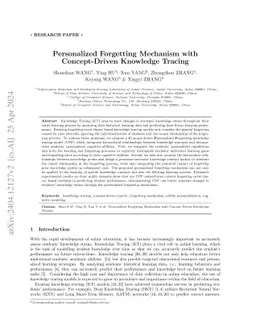 Personalized Forgetting Mechanism with Concept-Driven Knowledge Tracing