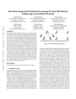 One-Shot Sequential Federated Learning for Non-IID Data by Enhancing
  Local Model Diversity