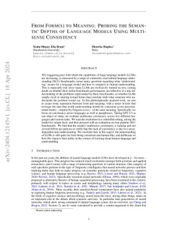 From Form(s) to Meaning: Probing the Semantic Depths of Language Models
  Using Multisense Consistency