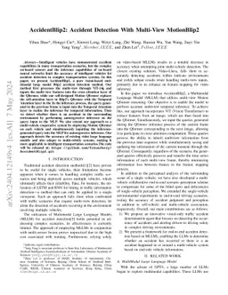 AccidentBlip: Agent of Accident Warning based on MA-former