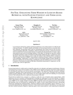 FecTek: Enhancing Term Weight in Lexicon-Based Retrieval with Feature
  Context and Term-level Knowledge