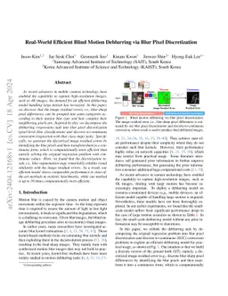 Real-World Efficient Blind Motion Deblurring via Blur Pixel
  Discretization