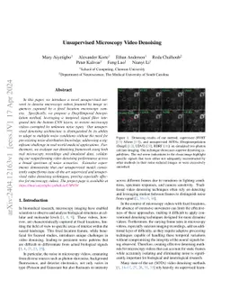 Unsupervised Microscopy Video Denoising
