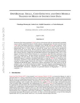 OpenBezoar: Small, Cost-Effective and Open Models Trained on Mixes of
  Instruction Data