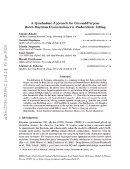 A Quadrature Approach for General-Purpose Batch Bayesian Optimization
  via Probabilistic Lifting