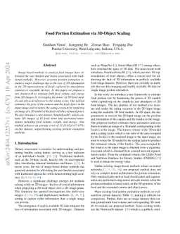 Food Portion Estimation via 3D Object Scaling