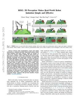 RISE: 3D Perception Makes Real-World Robot Imitation Simple and
  Effective