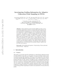 Investigating Guiding Information for Adaptive Collocation Point
  Sampling in PINNs
