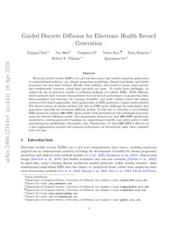 Guided Discrete Diffusion for Electronic Health Record Generation