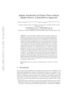 Adjoint Sensitivities of Chaotic Flows without Adjoint Solvers: A
  Data-Driven Approach