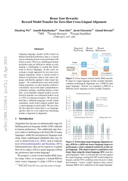 Reuse Your Rewards: Reward Model Transfer for Zero-Shot Cross-Lingual
  Alignment