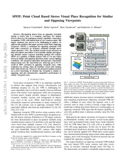 SPOT: Point Cloud Based Stereo Visual Place Recognition for Similar and Opposing Viewpoints