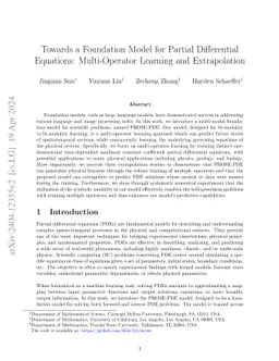 Towards a Foundation Model for Partial Differential Equations: Multi-Operator Learning and Extrapolation