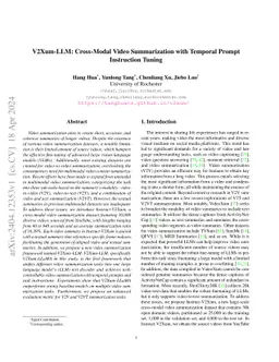 V2Xum-LLM: Cross-Modal Video Summarization with Temporal Prompt Instruction Tuning