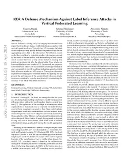 KDk: A Defense Mechanism Against Label Inference Attacks in Vertical
  Federated Learning