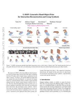 G-HOP: Generative Hand-Object Prior for Interaction Reconstruction and
  Grasp Synthesis