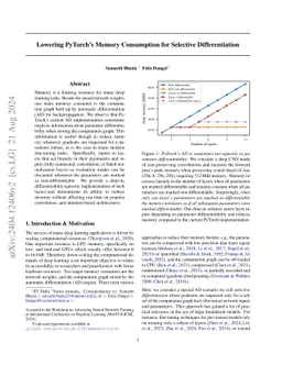 Lowering PyTorch's Memory Consumption for Selective Differentiation