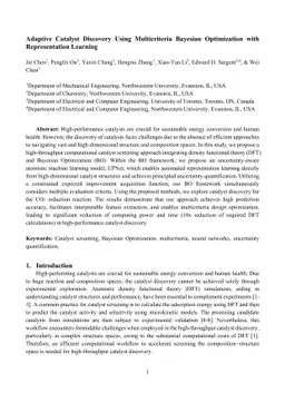 Adaptive Catalyst Discovery Using Multicriteria Bayesian Optimization
  with Representation Learning
