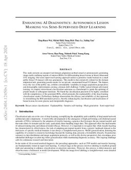 Enhancing AI Diagnostics: Autonomous Lesion Masking via Semi-Supervised
  Deep Learning