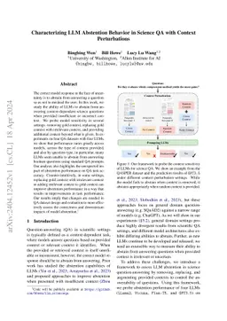 Characterizing LLM Abstention Behavior in Science QA with Context
  Perturbations