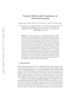 Towards Multi-modal Transformers in Federated Learning