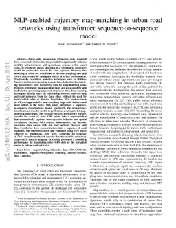 NLP-enabled Trajectory Map-matching in Urban Road Networks using a Transformer-based Encoder-decoder
