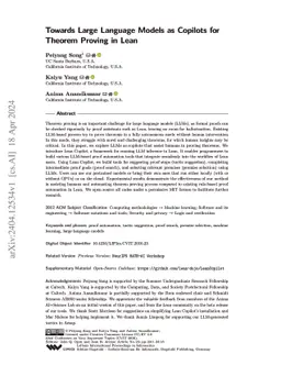 Lean Copilot: Large Language Models as Copilots for Theorem Proving in Lean