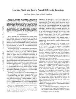 Learning Stable and Passive Neural Differential Equations