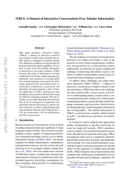 iTBLS: A Dataset of Interactive Conversations Over Tabular Information