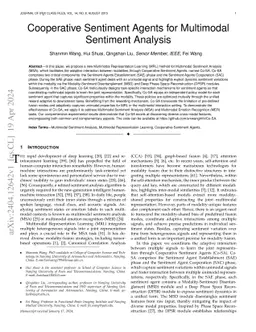 Cooperative Sentiment Agents for Multimodal Sentiment Analysis