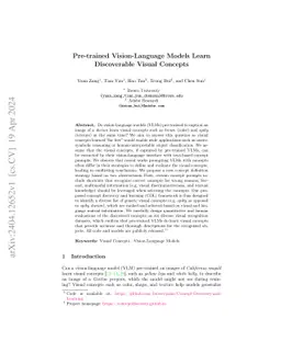 Pre-trained Vision-Language Models Learn Discoverable Visual Concepts