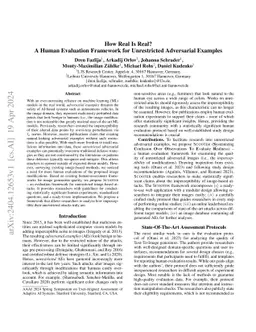 How Real Is Real? A Human Evaluation Framework for Unrestricted
  Adversarial Examples