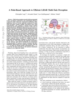 A Point-Based Approach to Efficient LiDAR Multi-Task Perception