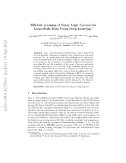 Efficient Learning of Fuzzy Logic Systems for Large-Scale Data Using
  Deep Learning