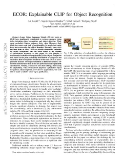 ECOR: Explainable CLIP for Object Recognition