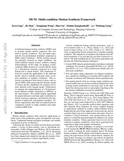 MCM: Multi-condition Motion Synthesis Framework