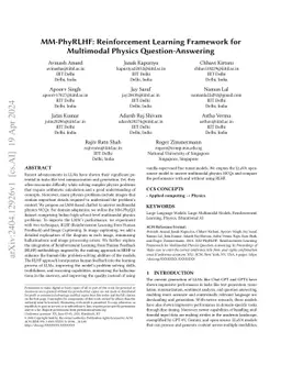 MM-PhyRLHF: Reinforcement Learning Framework for Multimodal Physics Question-Answering
