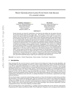 Next Generation Loss Function for Image Classification