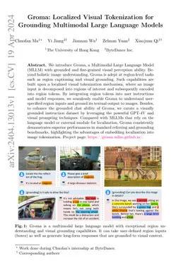 Groma: Localized Visual Tokenization for Grounding Multimodal Large
  Language Models