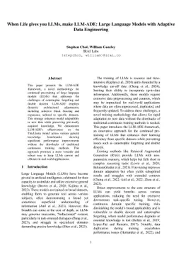 When Life gives you LLMs, make LLM-ADE: Large Language Models with
  Adaptive Data Engineering