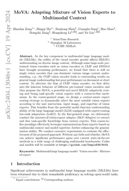 MoVA: Adapting Mixture of Vision Experts to Multimodal Context