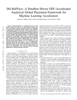 DG-RePlAce: A Dataflow-Driven GPU-Accelerated Analytical Global
  Placement Framework for Machine Learning Accelerators