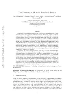 The Necessity of AI Audit Standards Boards