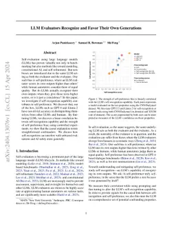 LLM Evaluators Recognize and Favor Their Own Generations