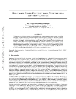 Relational Graph Convolutional Networks for Sentiment Analysis