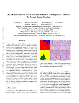 DISC: Latent Diffusion Models with Self-Distillation from Separated
  Conditions for Prostate Cancer Grading