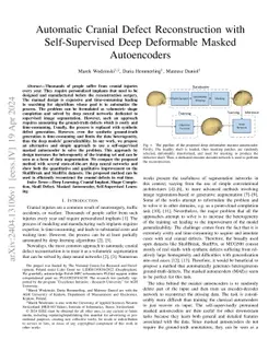Automatic Cranial Defect Reconstruction with Self-Supervised Deep
  Deformable Masked Autoencoders
